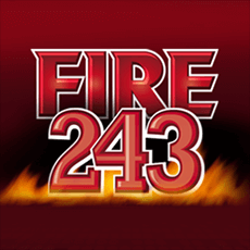 Na obrázku je nadpis Fire 243 a šľahajúce ohne.