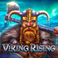 Na obrázku je Viking a nápis Viking Rising.