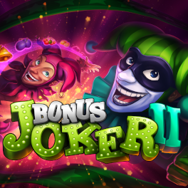 Na obrázku je v ležatom štvorci nadpis BONUS JOKER II, kde je aj usmiaty žolík.