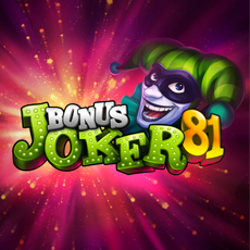 Na obrázku je nadpis Bonus Joker 81 a vysmiaty žolík