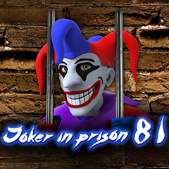 Na obrázku je žolík za mrežami a pod ním nadpis Joker in Prison 81.